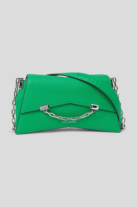 Δερμάτινη τσάντα Karl Lagerfeld λείο δέρμα πράσινο 235W3016