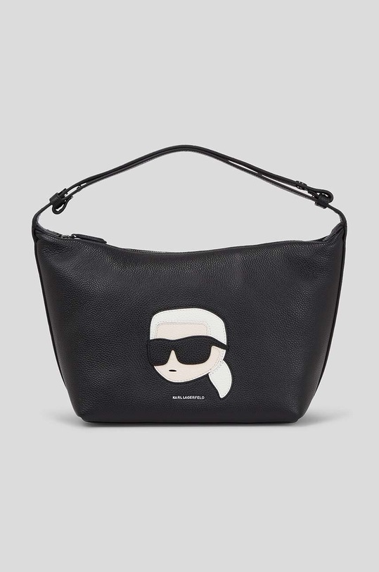 Karl Lagerfeld borsa a mano in pelle pelle fiore nero 235W3075