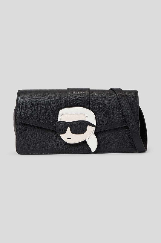 Kožená kabelka Karl Lagerfeld usňová koža čierna 235W3076