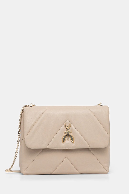 Шкіряна сумочка Patrizia Pepe лицьова шкіра бежевий CBA302.L006