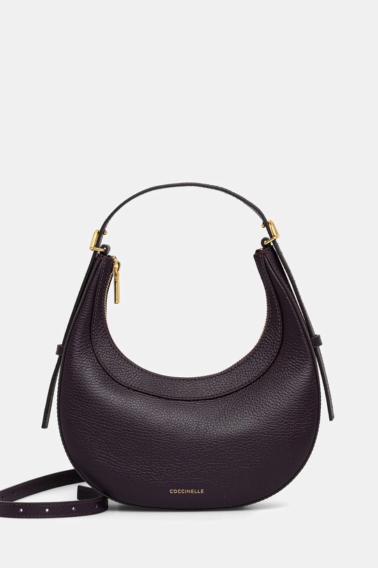 Kožená kabelka Coccinelle usňová koža fialová E5.PIP.53.01.01