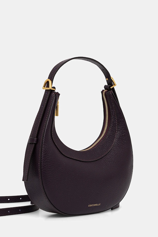 Kožená kabelka Coccinelle E5.PIP.53.01.01 fialová SS25
