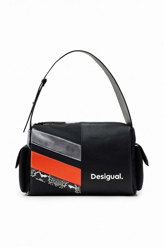 Torba Desigual imitacija zrnate kože crna 23WAXP90
