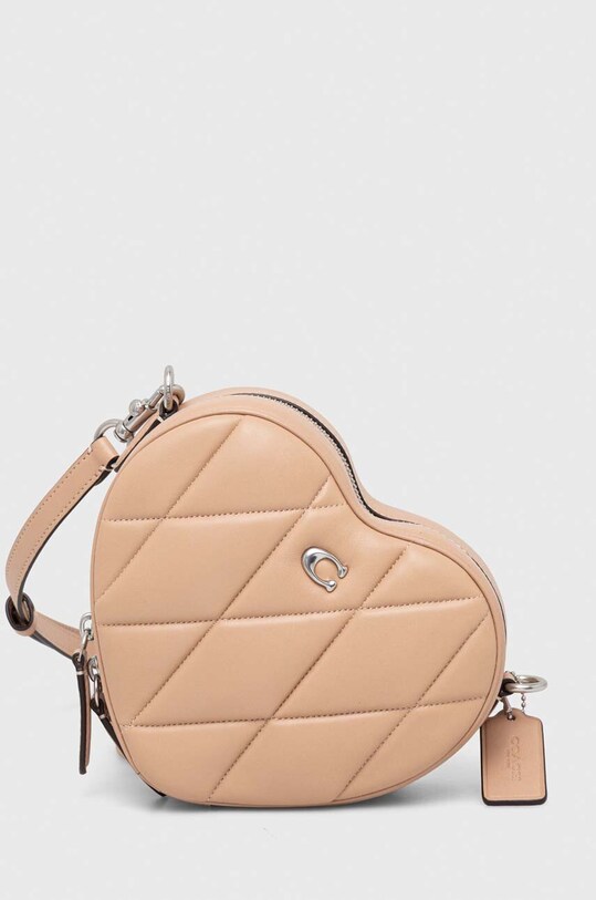 Coach torebka skórzana Heart Crossbody CE725 beżowy AA00