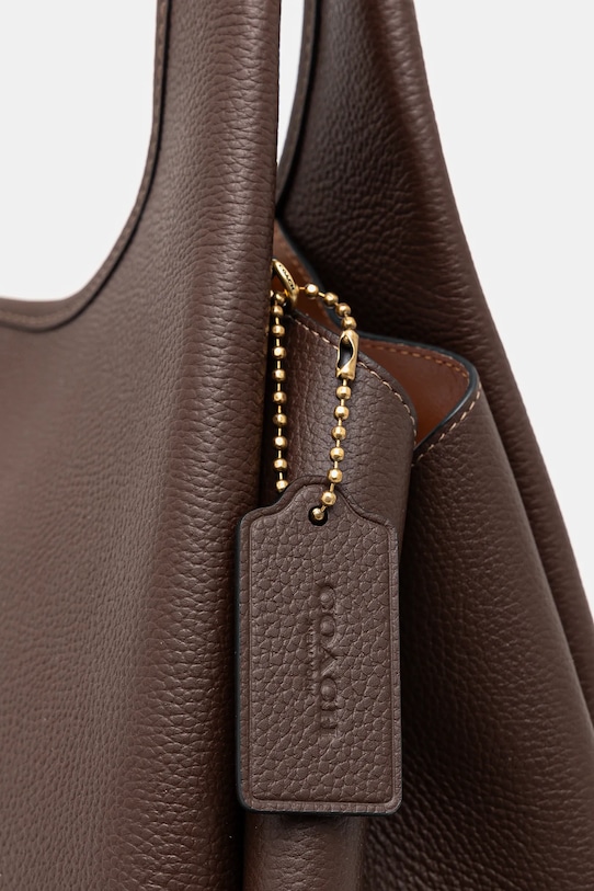 Coach borsa a mano in pelle marrone CM544