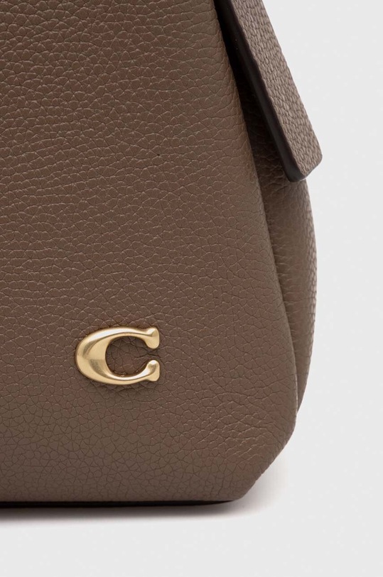 Kožená kabelka Coach hnedá CM545