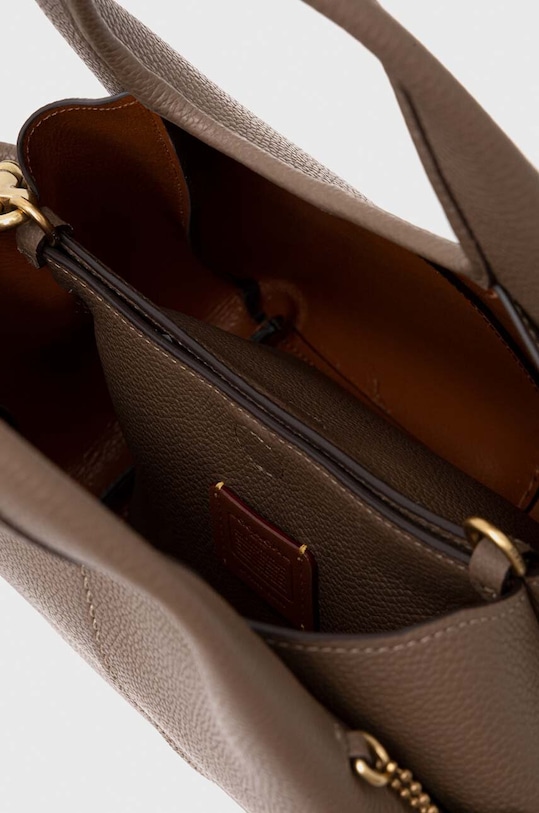 Kožená kabelka Coach CM545 hnedá