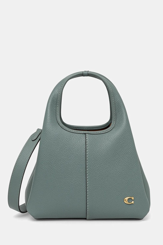 Шкіряна сумочка Coach лицьова шкіра зелений CM545