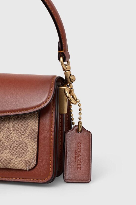 Шкіряна сумочка Coach Tabby CM569 коричневий