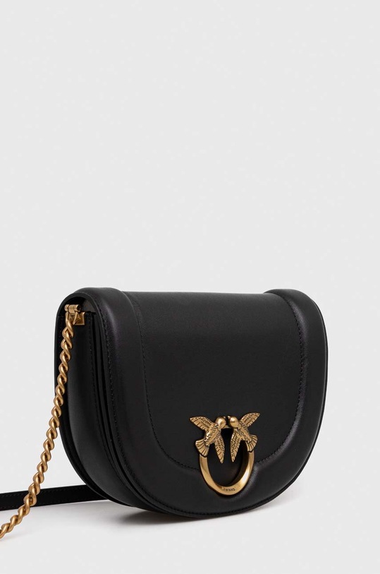 Δερμάτινη τσάντα Pinko 101510.A0QO μαύρο SS24