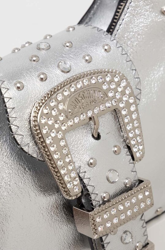 Accesorii Moschino Jeans poseta de piele 3115.8793 argintiu