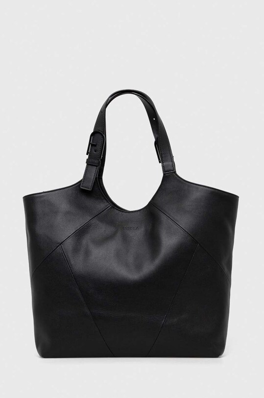 Kožna torba Furla bez uzorka crna WB01017.BX2317.O6000