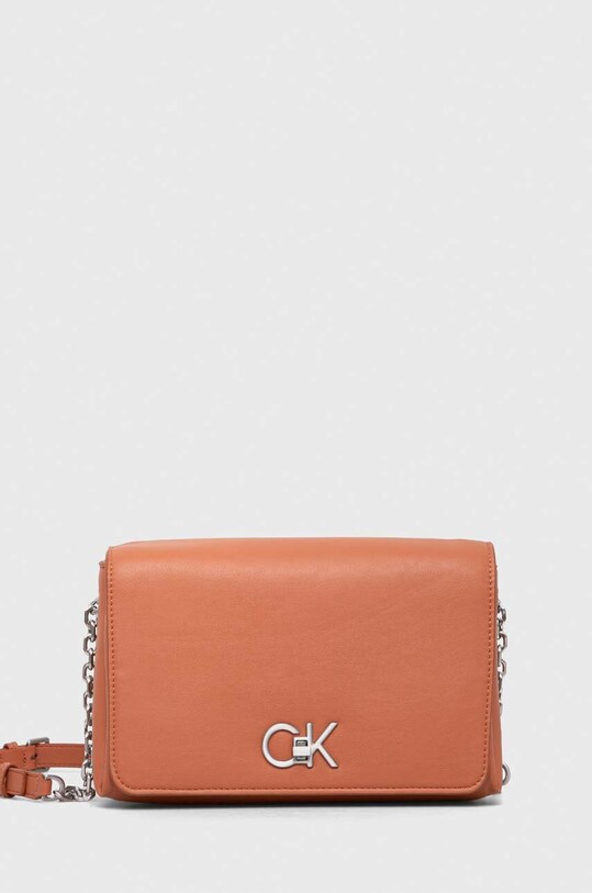 Kabelka Calvin Klein imitácia kože oranžová K60K611057