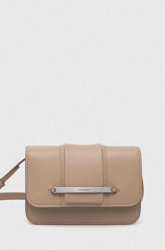 Calvin Klein torebka nie mieści A4 beżowy K60K611078