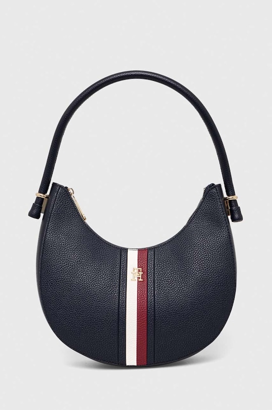 Τσάντα Tommy Hilfiger απομίμηση λείου δέρματος σκούρο μπλε AW0AW15287