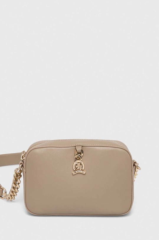 Tommy Hilfiger torebka skórzana skóra licowa beżowy AW0AW15868