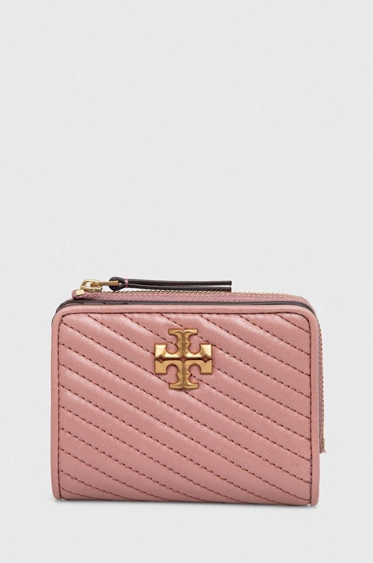 Usnjena denarnica Tory Burch Zrnato usnje roza 155894.651