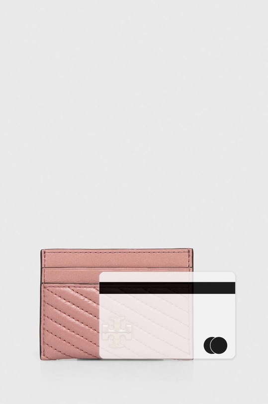 Dodatki Usnjen etui za kartice Tory Burch 155891.651 roza
