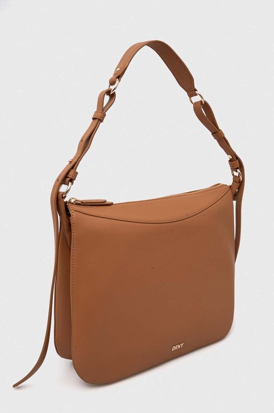 Δερμάτινη τσάντα DKNY R33CCY37 καφέ AW23