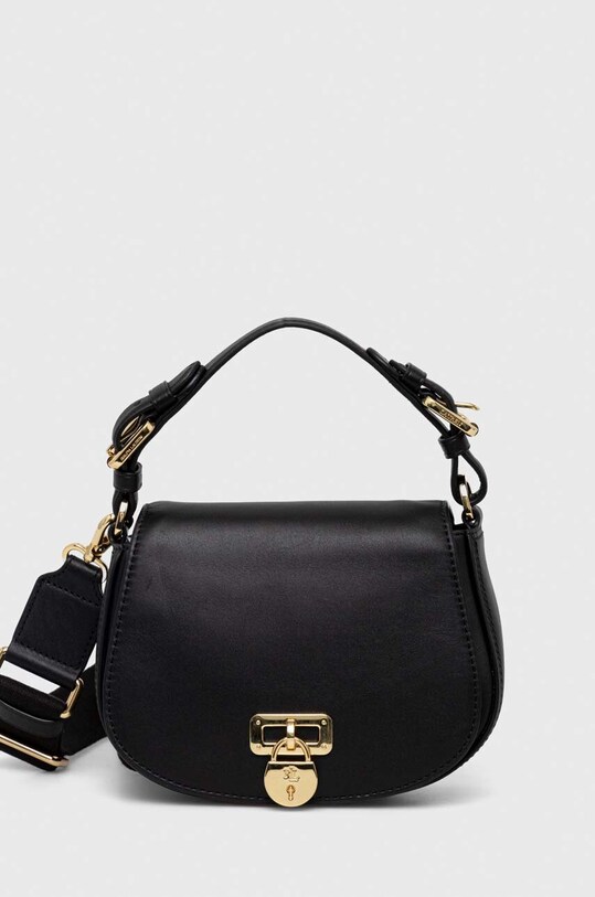 Lauren Ralph poșetă de piele uni negru 431915354
