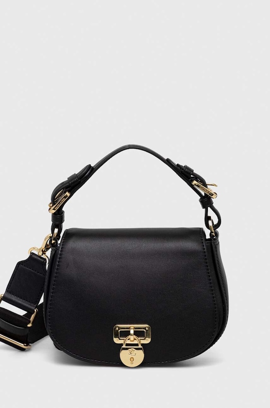 Kožená kabelka Lauren Ralph Lauren přírodní kůže černá 431915354