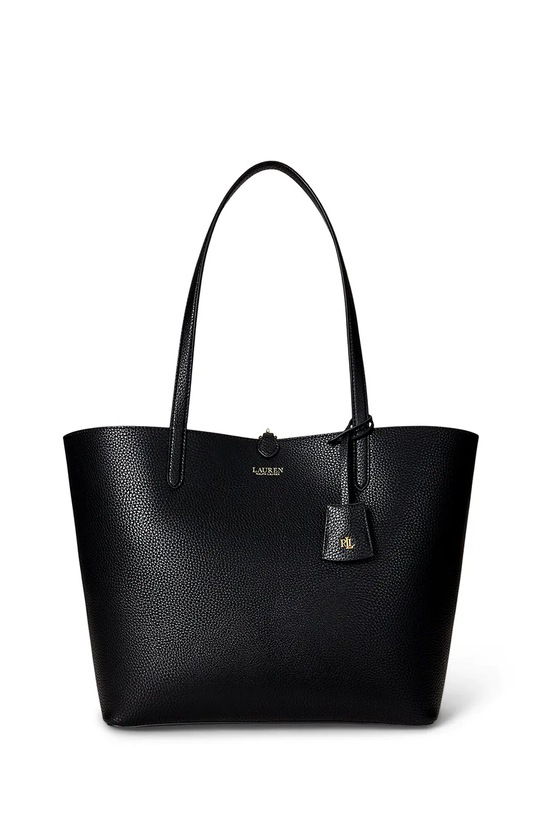 Dvostrana torba Lauren Ralph Lauren imitacija zrnate kože crna 431795329