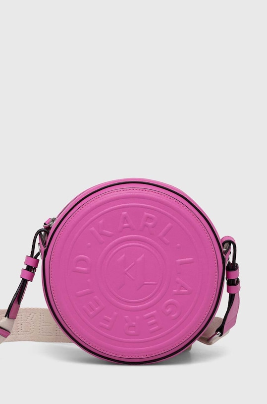 Karl Lagerfeld torebka skórzana skóra licowa różowy 236W3095