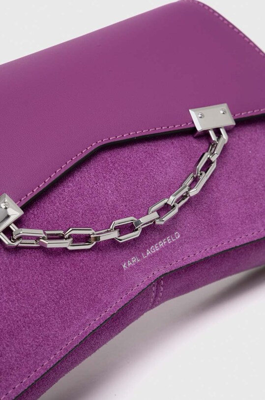 Akcesoria Karl Lagerfeld torebka skórzana 236W3045 różowy