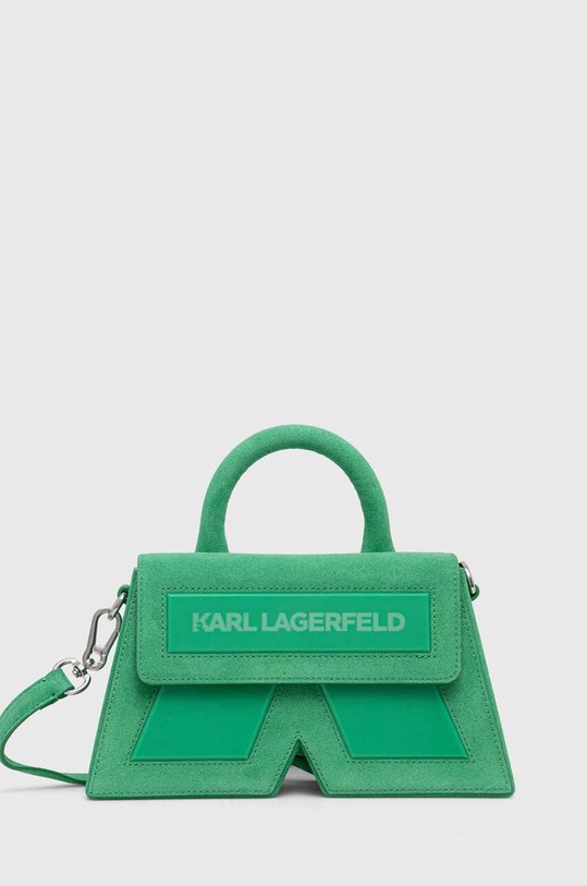 Τσάντα σουέτ Karl Lagerfeld δέρμα σαμουά πράσινο 236W3185
