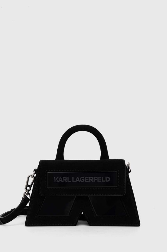 Karl Lagerfeld velúr táska velúr bőr fekete 236W3185