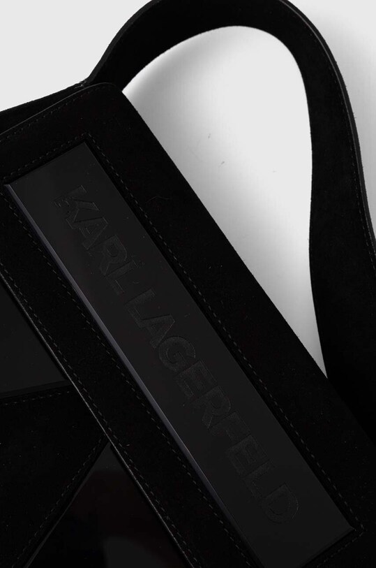 Karl Lagerfeld geanta de mana din piele intoarsa negru 236W3184