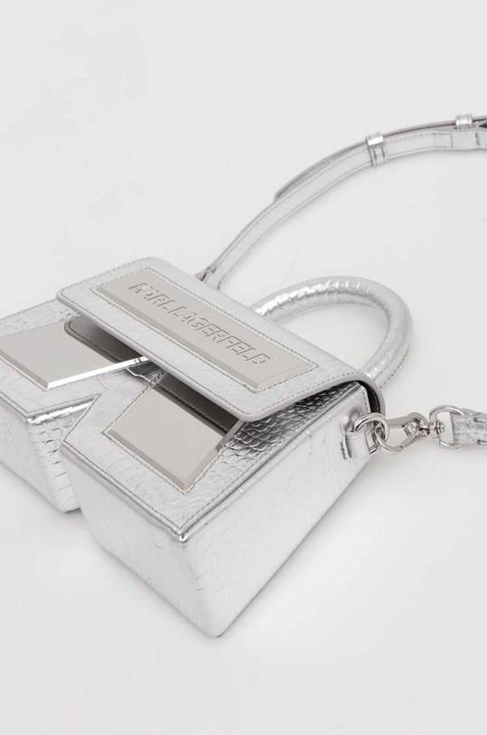Δερμάτινη τσάντα Karl Lagerfeld 236W3187 ασημί