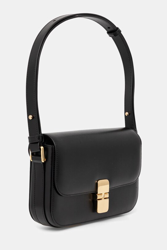 Δερμάτινη τσάντα A.P.C. PXBMW.F61615 μαύρο SS25