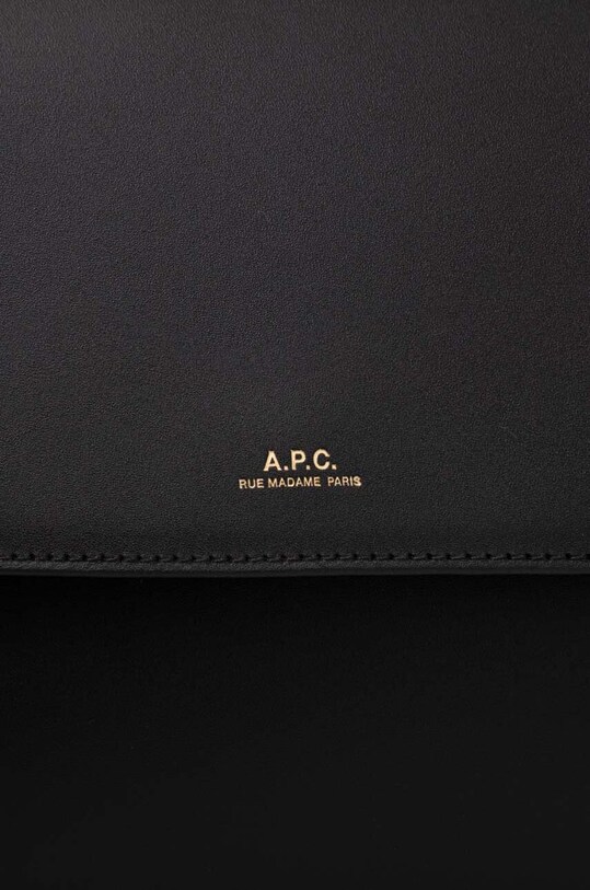 Kožená kabelka A.P.C. černá PXAWV.F61526