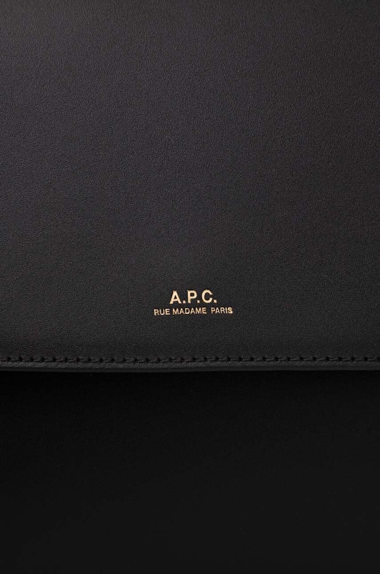 Kožená kabelka A.P.C. čierna PXAWV.F61526