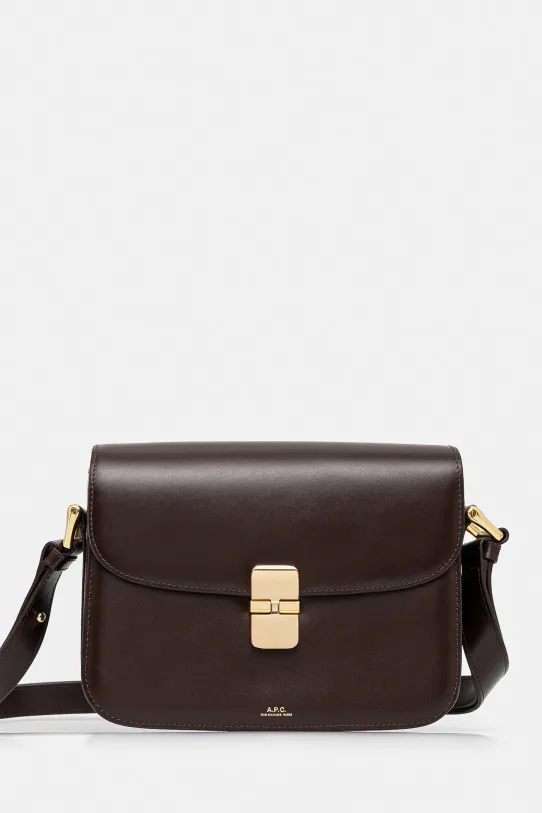 A.P.C. torebka skórzana skóra licowa brązowy PXBMW.F61412