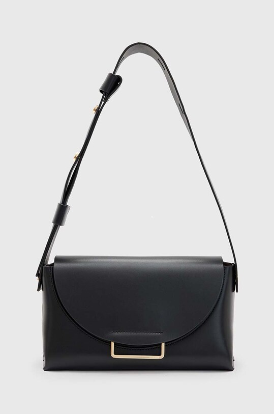 Kožna torba AllSaints Celeste Planet friendly crna WB509Z