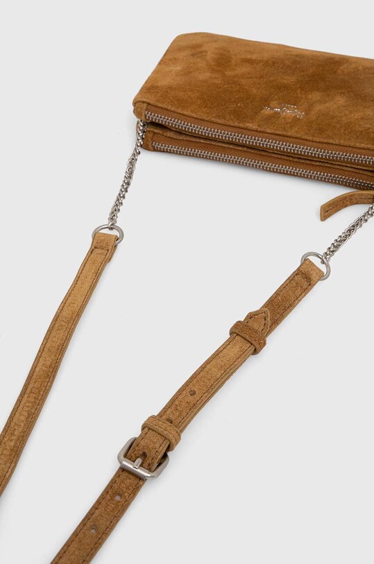Pepe Jeans torebka zamszowa brązowy PL031461.856