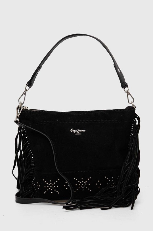 Pepe Jeans geanta de mana din piele intoarsa nu incape in A4 negru PL031464.999