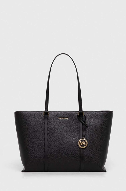 Шкіряна сумочка MICHAEL Michael Kors лицьова шкіра чорний 30R4G1LT3L