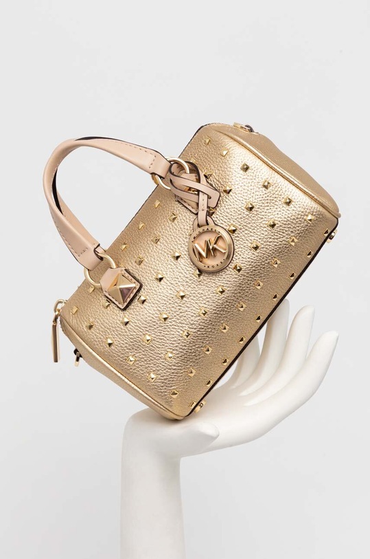 MICHAEL Michael Kors torebka skórzana nie mieści A4 złoty 32R4GGYC1M
