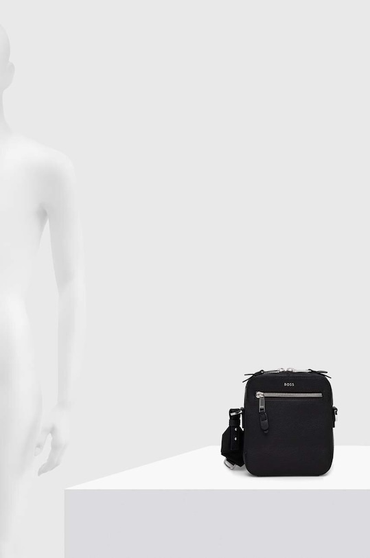 BOSS bőr oldaltáska fekete 50499028