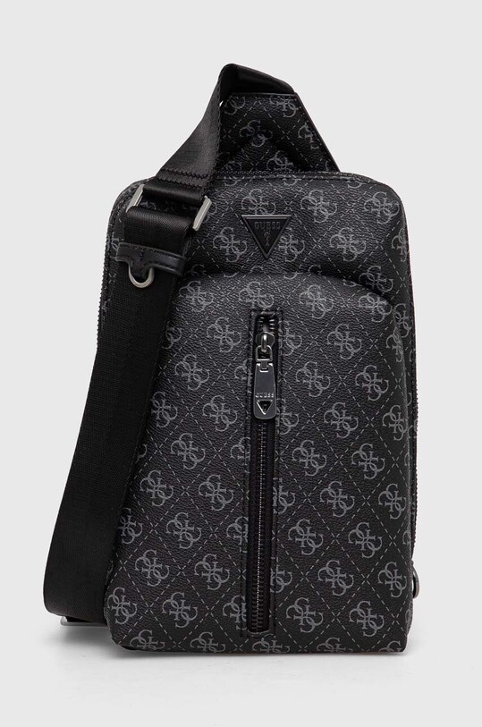 Malá taška Guess VEZZOLA vzorovaný čierna HMEVZL.P3407