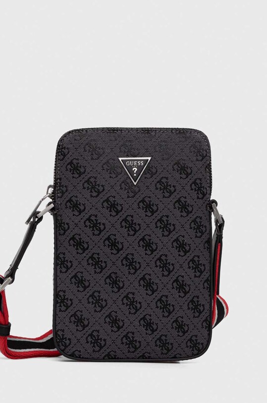 Malá taška Guess vzorovaný čierna HMSTRA.P3381
