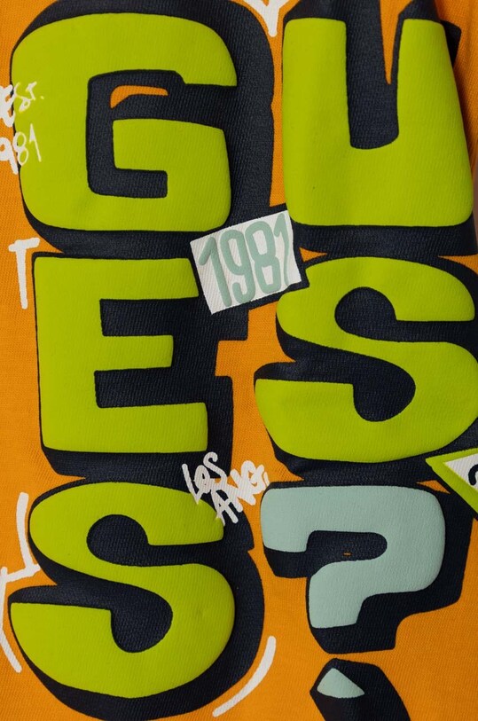 Chłopiec Guess t-shirt bawełniany dziecięcy N3YI00.K8HM0.9BYX pomarańczowy