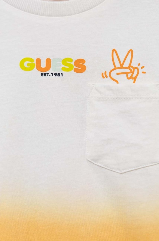 Chłopiec Guess t-shirt bawełniany dziecięcy N3YI04.K8HM3.9BYX pomarańczowy