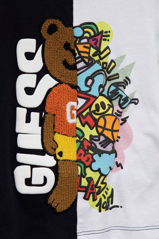 Chłopiec Guess t-shirt bawełniany dziecięcy N3YI12.K8HM4.9BYX biały