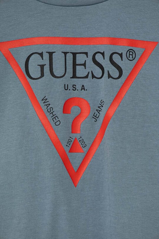 Chłopiec Guess t-shirt bawełniany dziecięcy N73I55.K8HM0.9BYX niebieski
