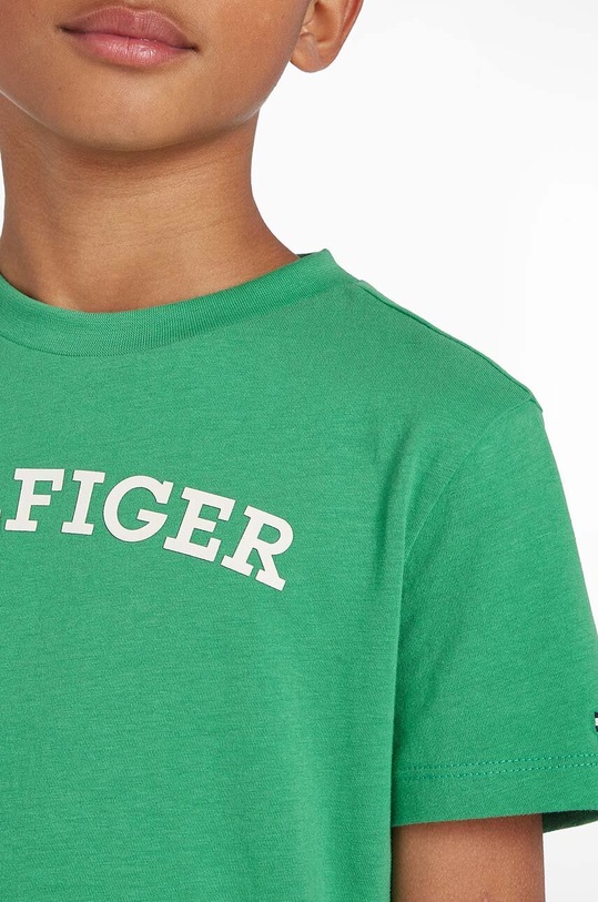 Tommy Hilfiger t-shirt bawełniany dziecięcy KB0KB08333.74.122.9BYX zielony