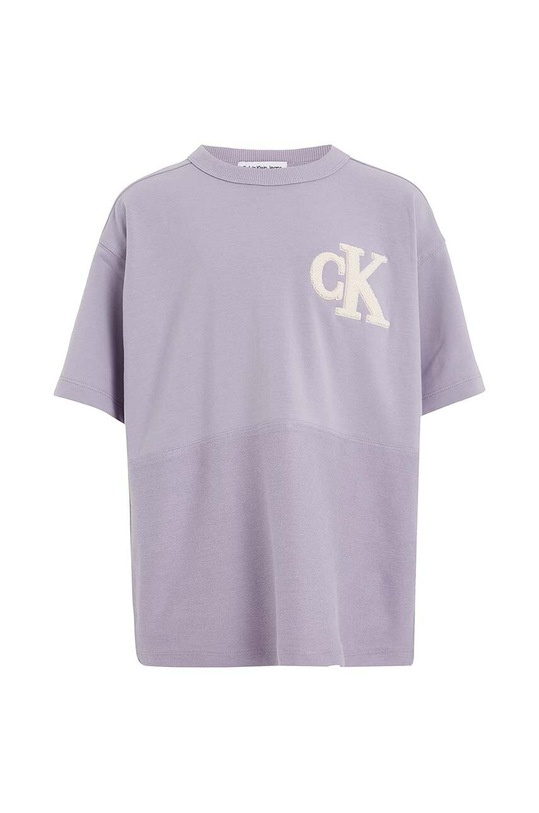 Calvin Klein Jeans t-shirt bawełniany dziecięcy IB0IB01729.9BYX fioletowy AW23